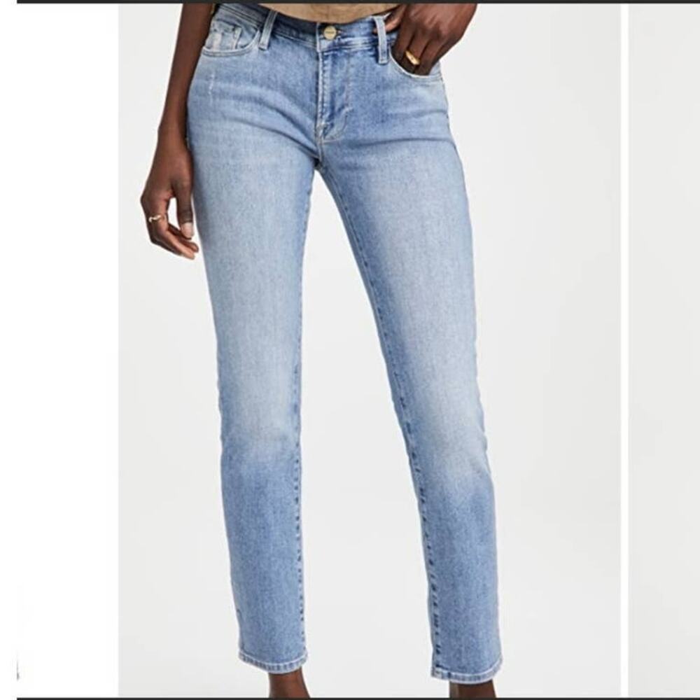 Frame Womens Le Garcon Mid-Rise Boyfriend Denim Jeans in Overturn Size 28